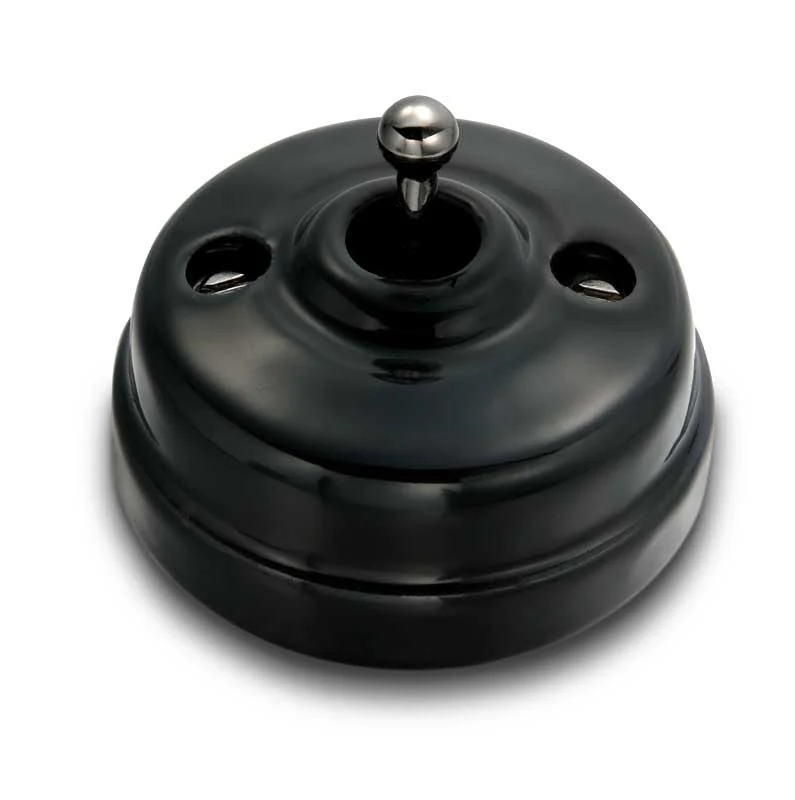 Strömbrytare - Svart porslin/krom - Trappströmbrytare - Image 2