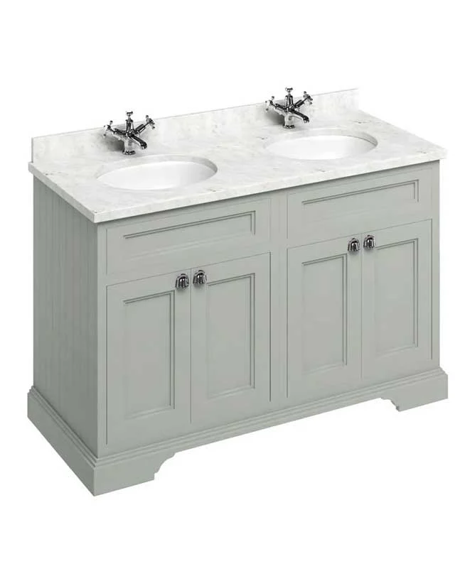 Badrumskommod dubbel Burlington - 130 cm dörr olivgrön