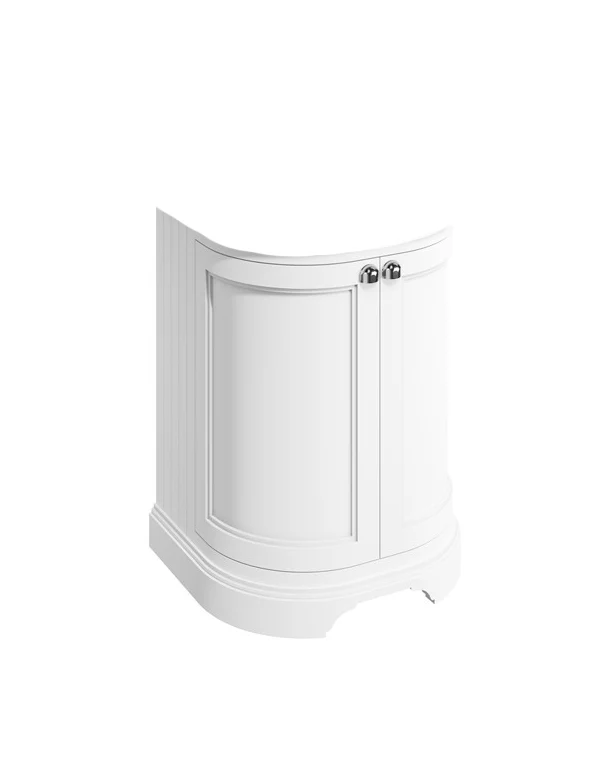 Badrumskommod rundad Burlington - 65 cm matt vit/dörr (endast underdel)
