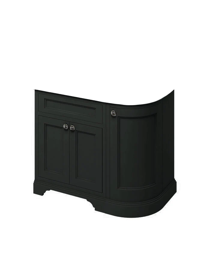 Badrumskommod rundat hörn Burlington - 100 cm svart (endast underdel) - Image 2