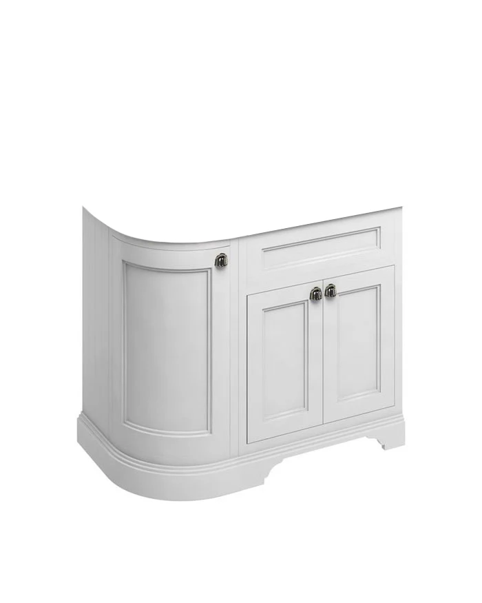 Badrumskommod rundat hörn Burlington - 100 cm vit (endast underdel)