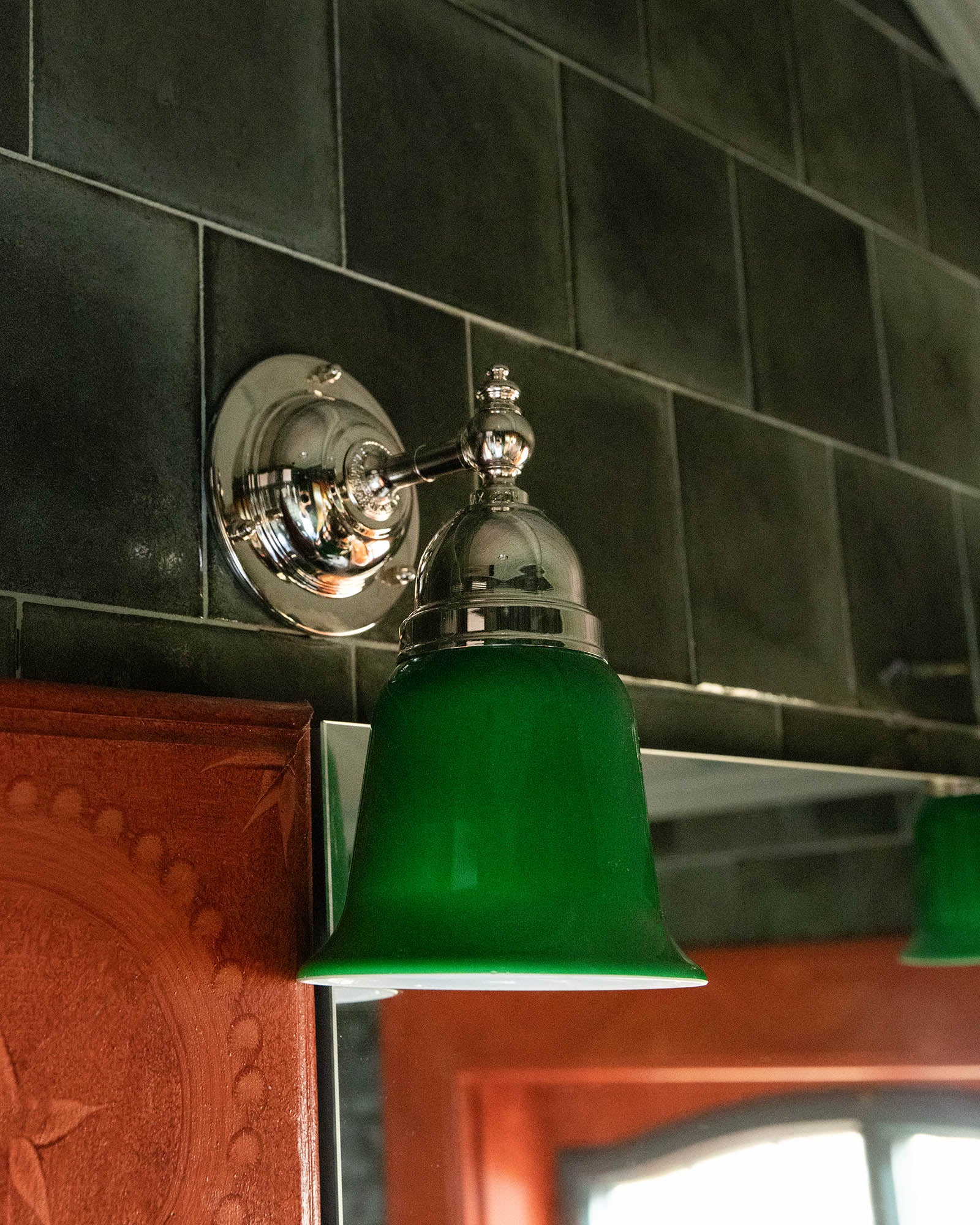 Badrumslampa - Adelborg nickel, grön klocka - Image 2