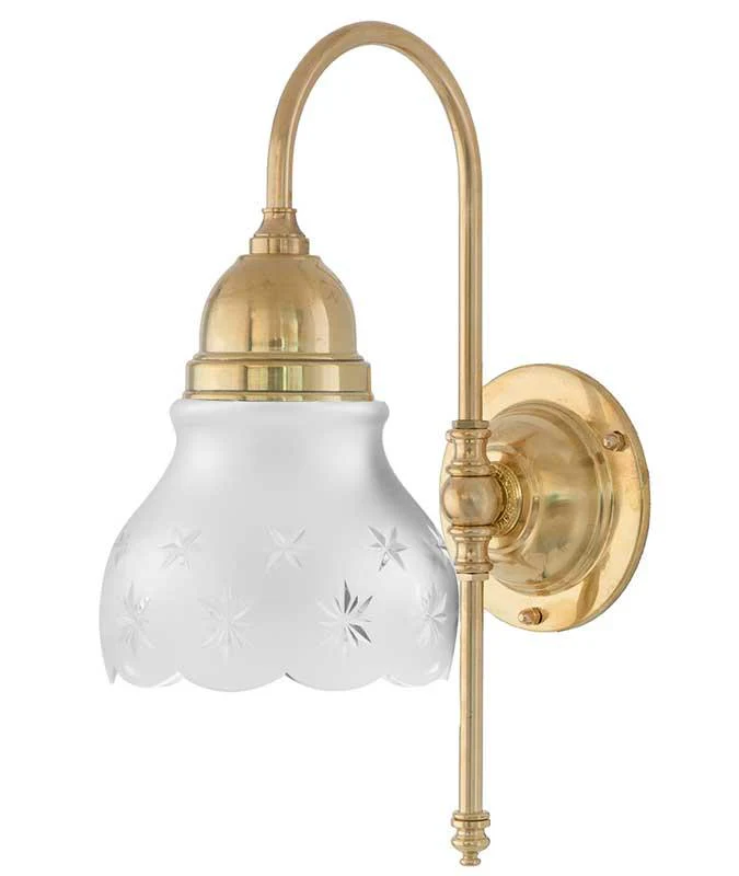 Badrumslampa - Ahlström 60 mÀssing, slipat mattglas