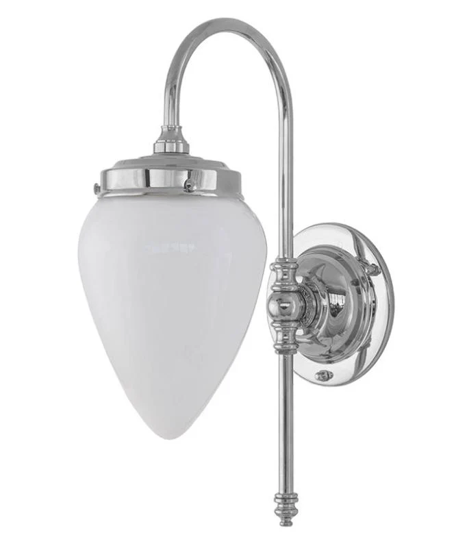 Badrumslampa - Blomberg 80 nickel, opalvit droppe