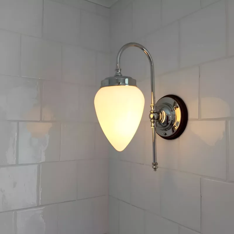 Badrumslampa - Blomberg 80 nickel, opalvit droppe - Image 2