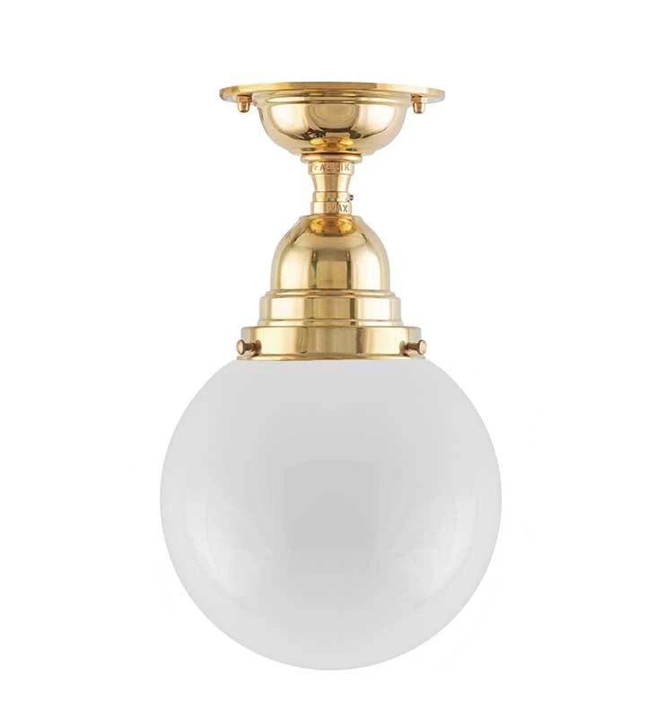 Badrumslampa - Byström 80 mÀssing, klotskÀrm