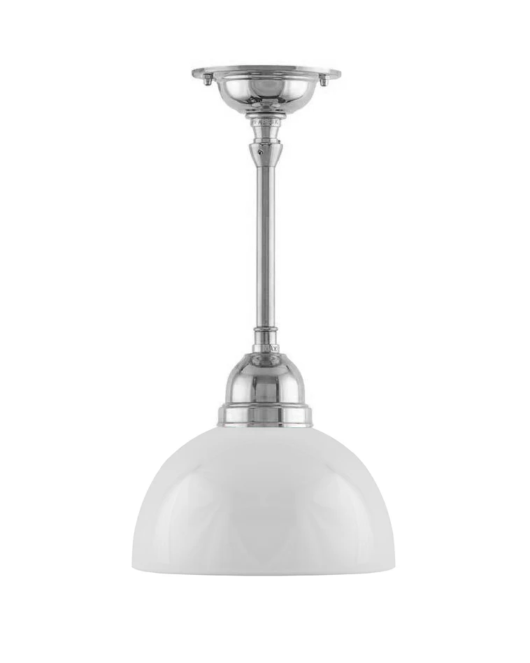 Badrumslampa - Taklampa Byströmpendel 60 nickel, halvsfÀr