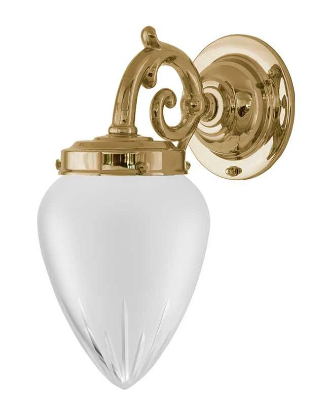 Badrumslampa - Topelius mÀssing, slipat mattglas