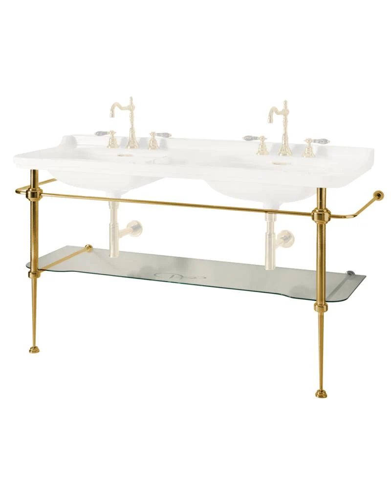 Art Deco bronsstÀllning med glashylla - Till tvÀttstÀll 158 cm