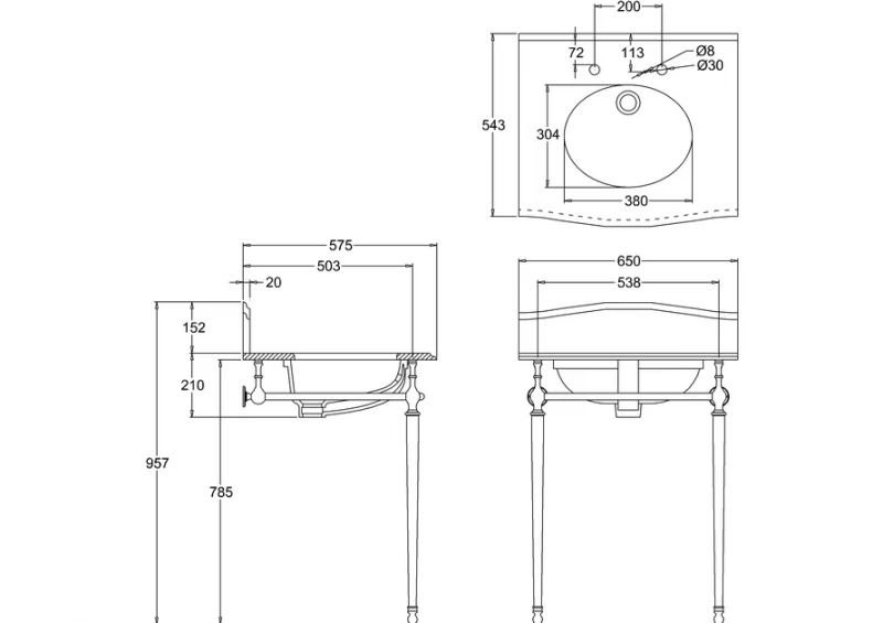 Burlington kromstÀllning - Till tvÀttstÀll classic 65 cm - Image 2