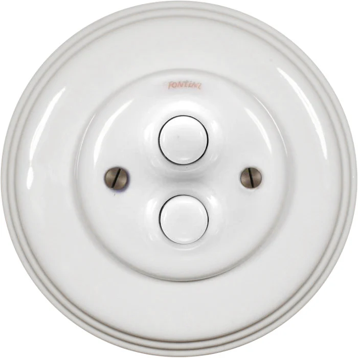 Dimmer - Dubbel tryckknapp vitt porslin