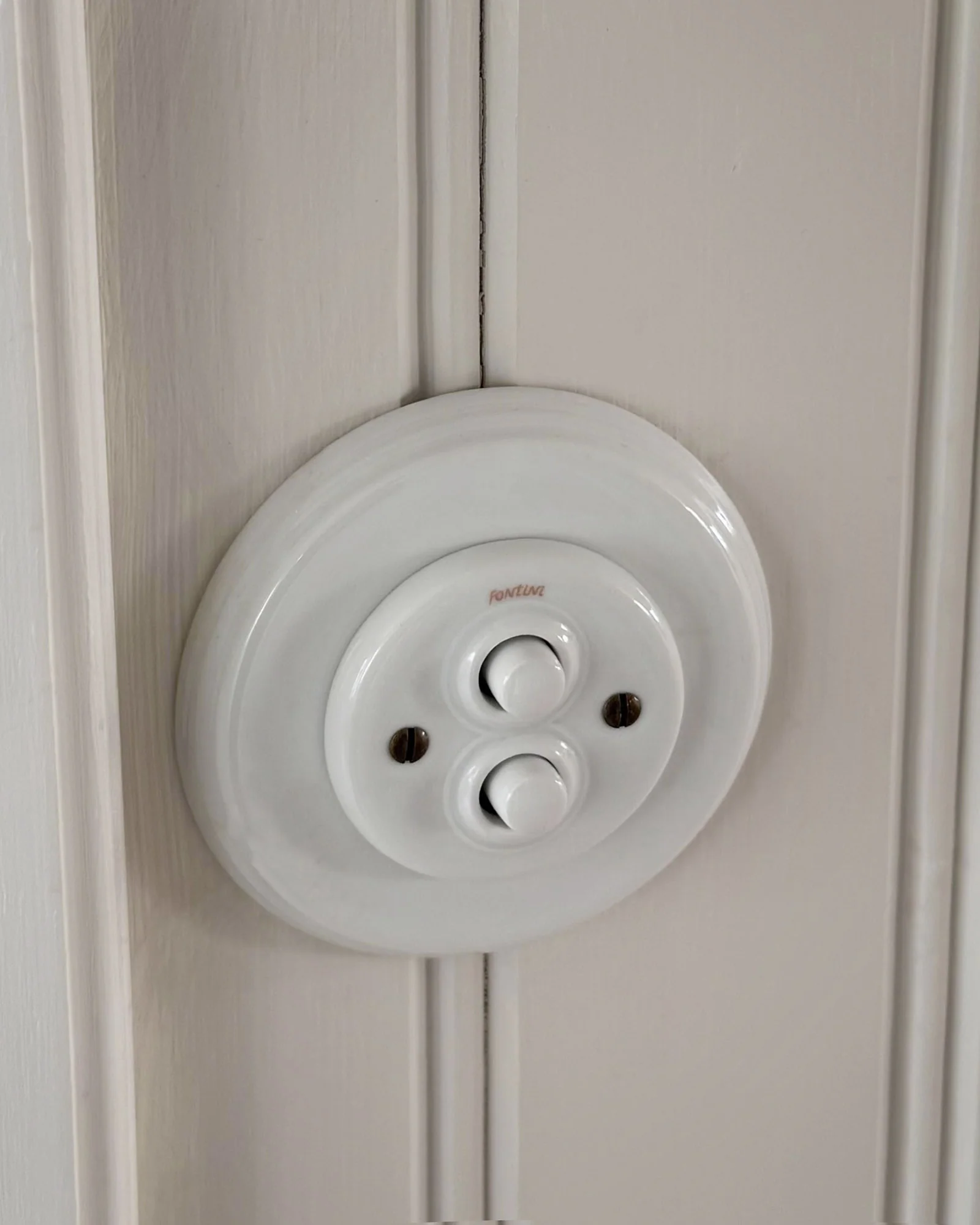 Dimmer - Dubbel tryckknapp vitt porslin - Image 3