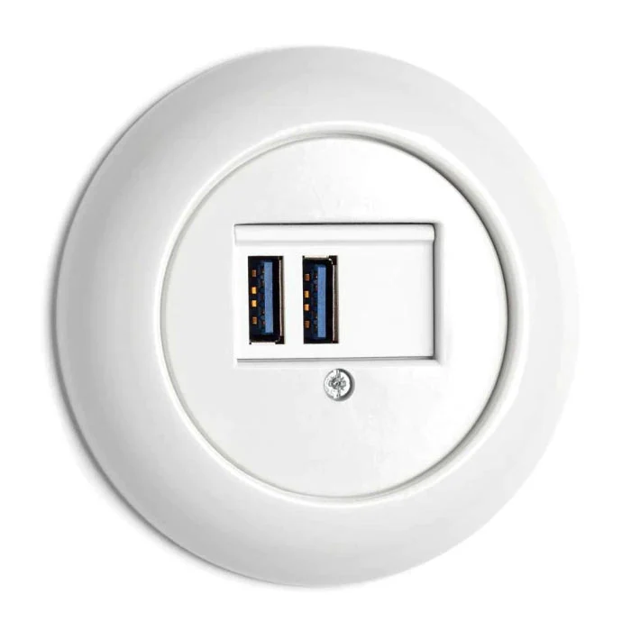 USB-uttag - Vitt porslin