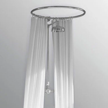 Duschdraperihållare - Rund 70 cm krom - Image 2