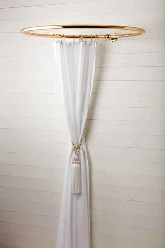 Duschdraperihållare - Rund 90 cm mässing - Image 2