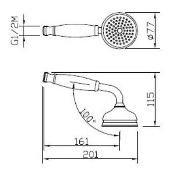 Duschhandtag - Handdusch Classic krom/vit - Image 2