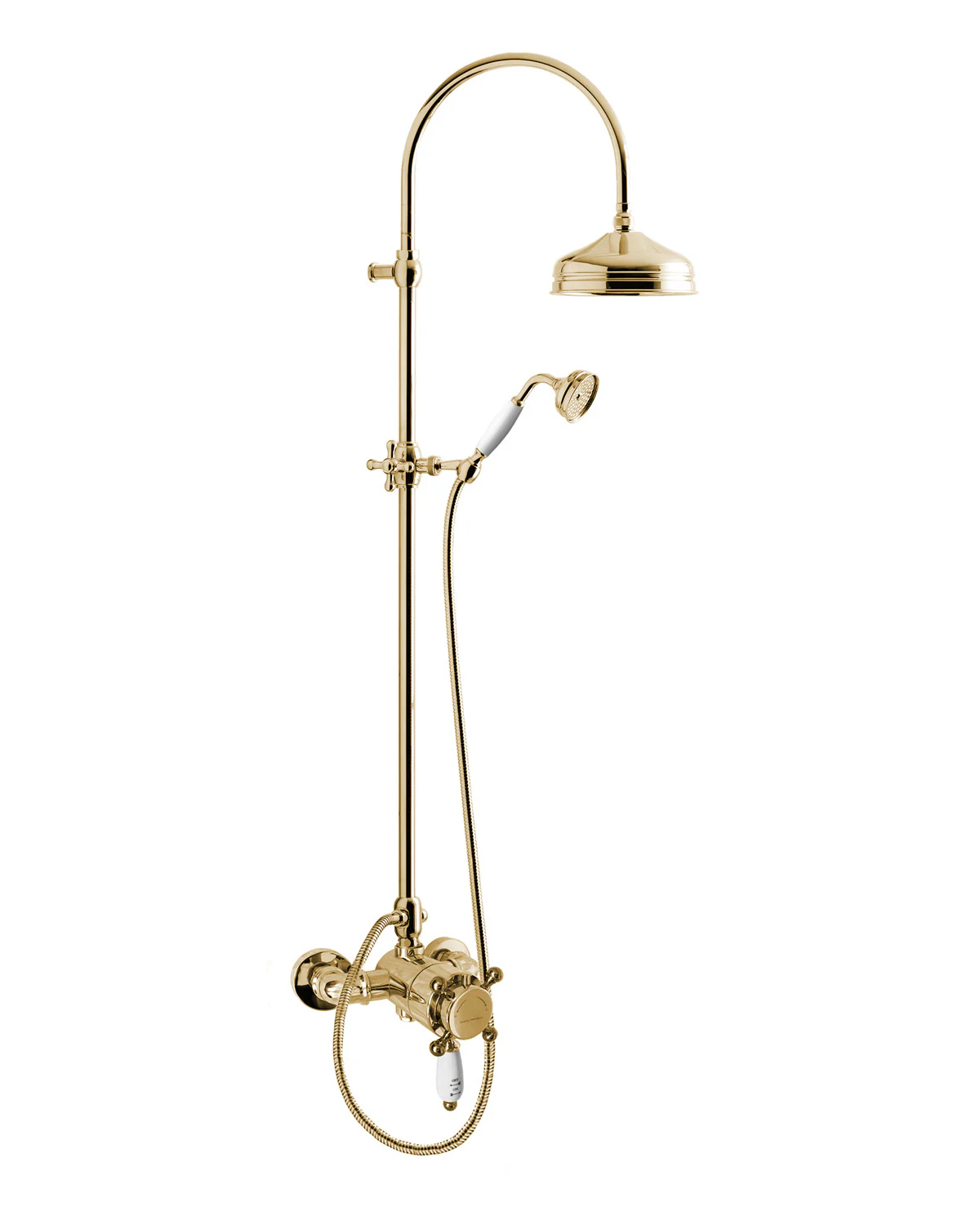 Duschset - Kensington retro med termostatblandare, mässing