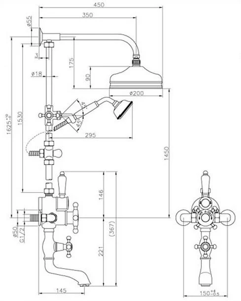 Duschset - Victorian, karpip, taksil & termostat - Image 3