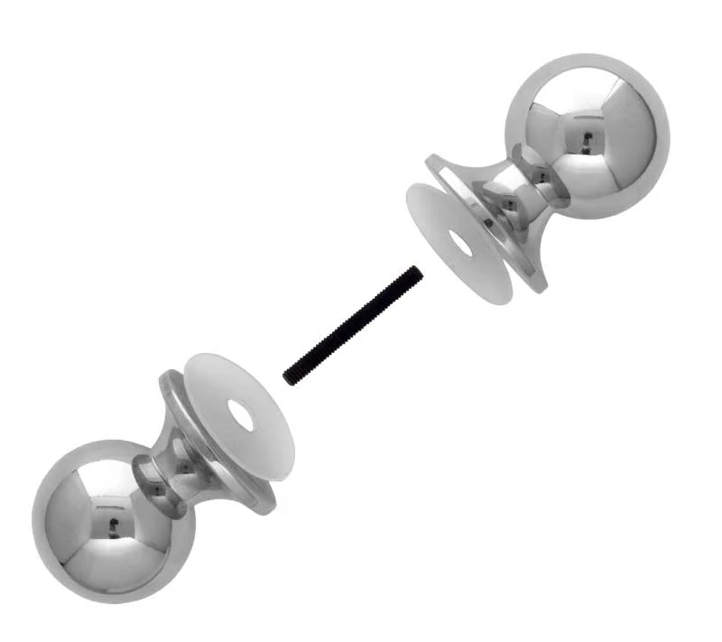 Duschväggshandtag - Dubbelknopp nickel - Image 2