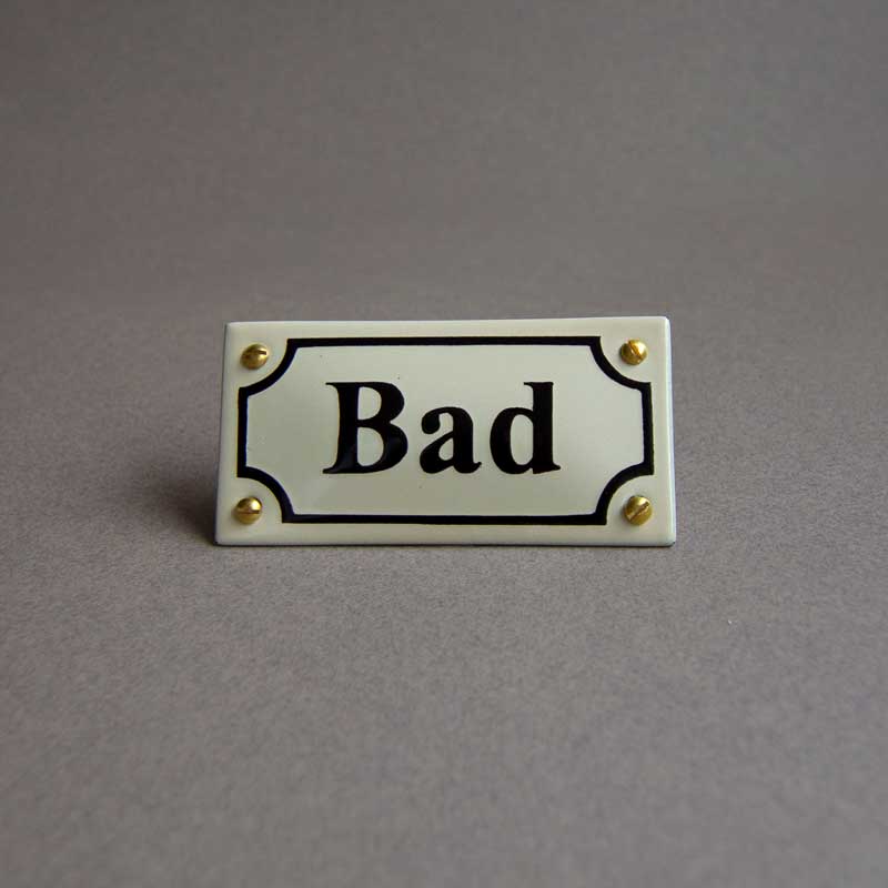 Emaljskylt - Bad vit/svart - Image 3