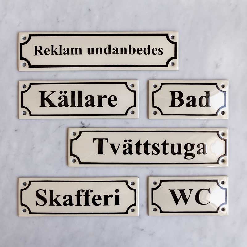 Emaljskylt - Bad vit/svart - Image 4
