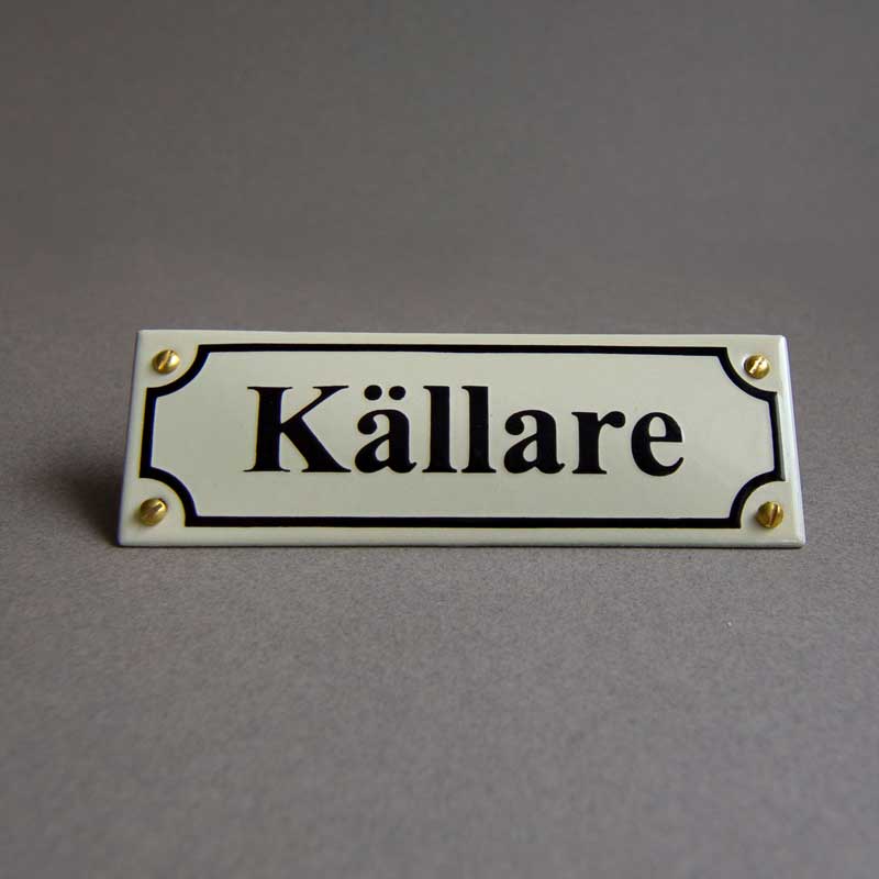 Emaljskylt - KĂ€llare vit/svart - Image 3