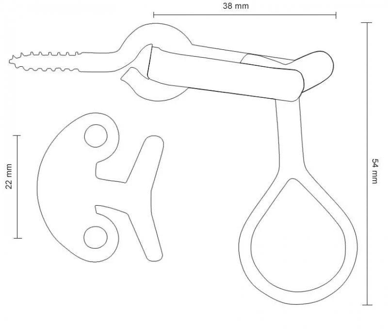 Fönsterlås - Hasp mässing - Image 3