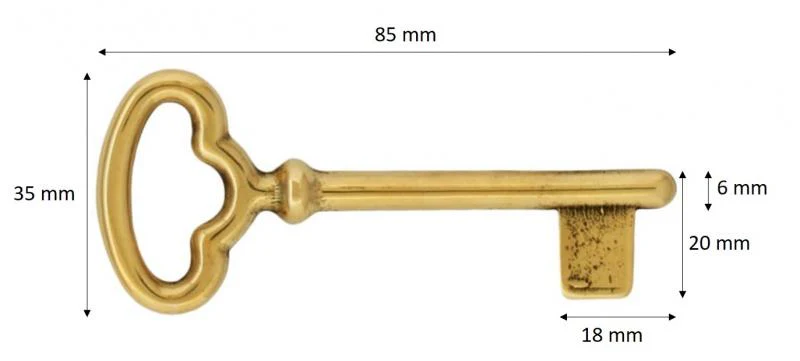 Gammaldags nyckel - Mässing - Image 2