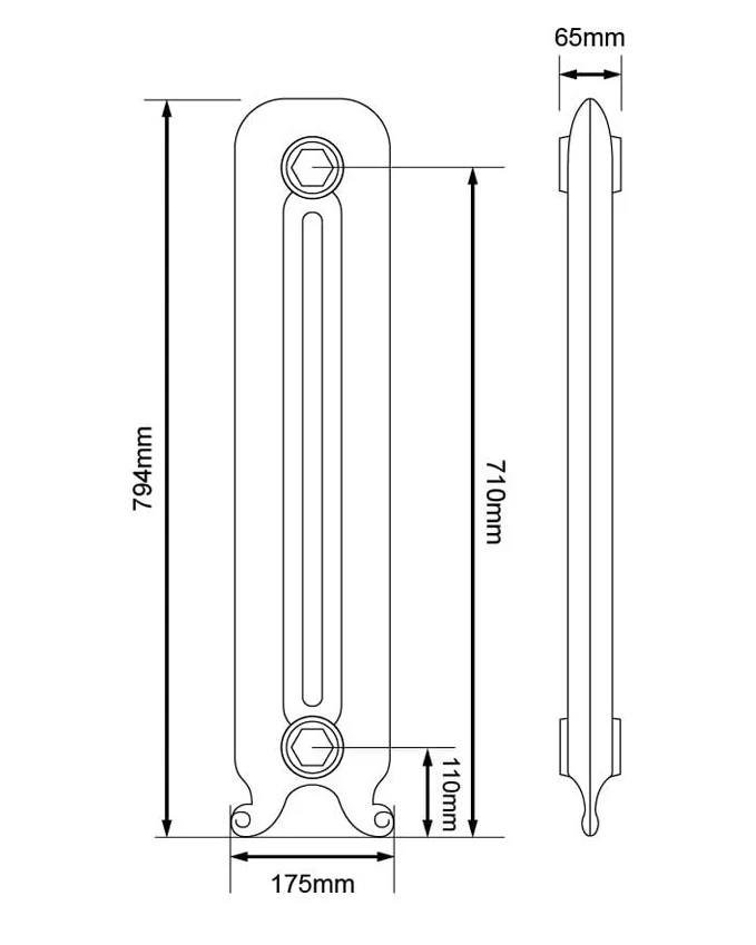 Gjutjärnsradiator - Chester 79 cm - Image 6