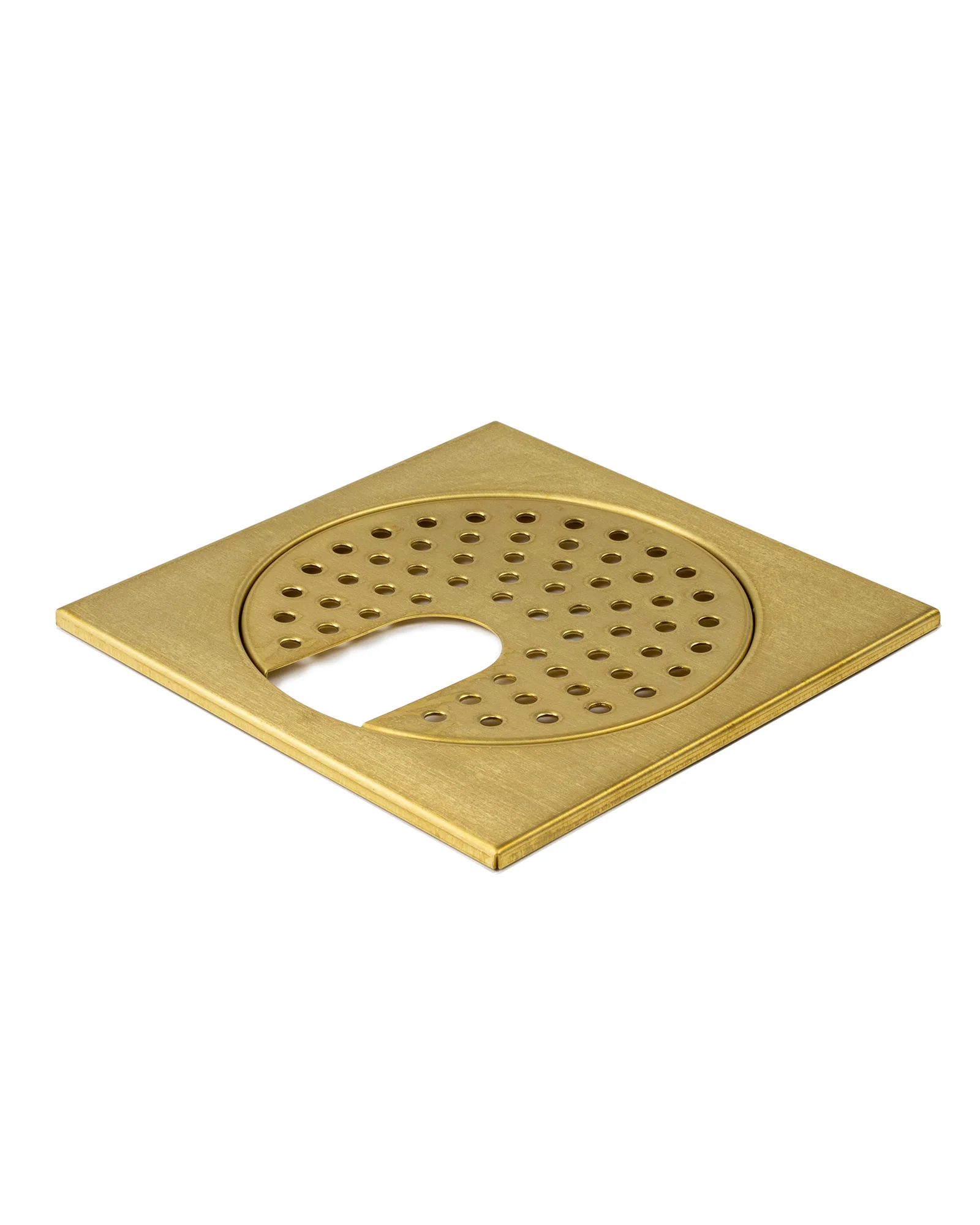 Golvbrunnssil mÀssing - Standard med hÄl 200 x 200 mm