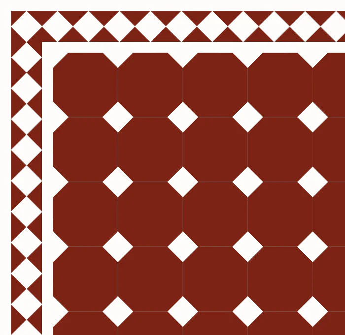 Oktagonklinker - 15 x 15 cm röd/vit - Image 4