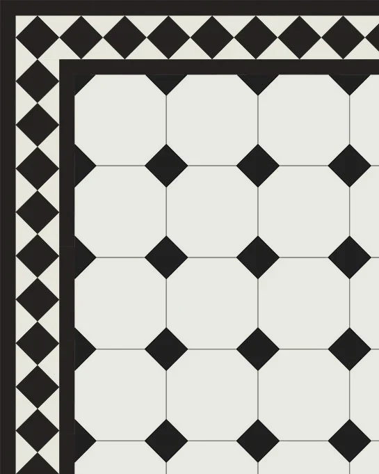 Oktagonklinker - 15 x 15 cm vit/svart - Image 6