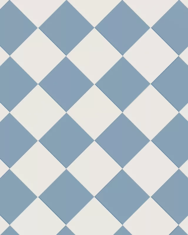 Klinker - Schackrutigt 15 x 15 cm ljusblÄ/vit