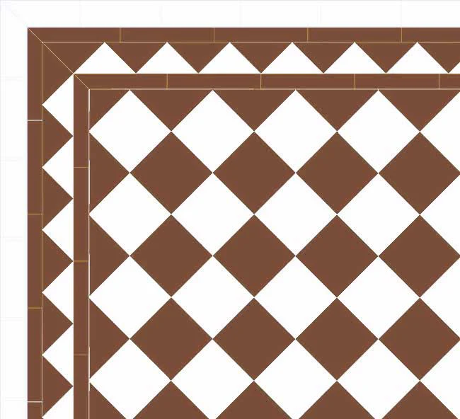 Klinker - Schackrutigt 15 x 15 cm chokladbrun/vit - Image 2