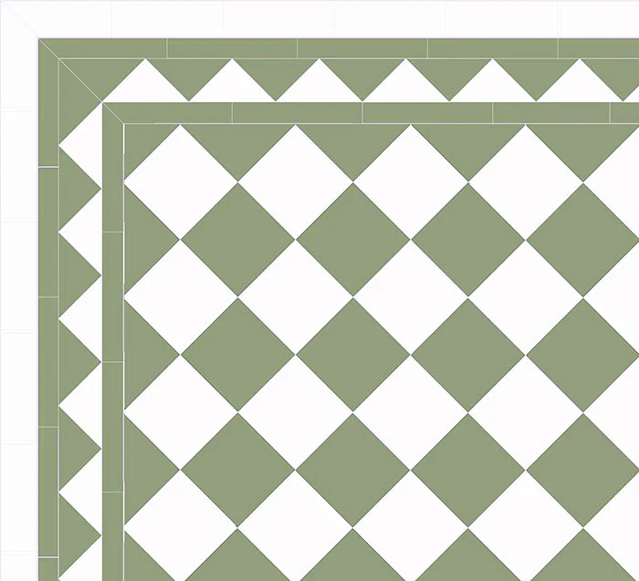 Klinker - Schackrutigt 15 x 15 cm ljusgrön/vit - Image 2