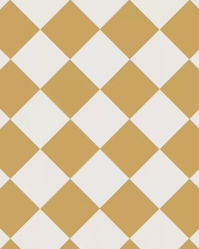 Klinker - Schackrutigt 15 x 15 cm ockragul/vit