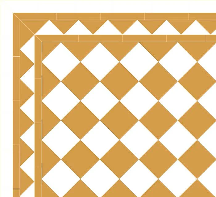 Klinker - Schackrutigt 15 x 15 cm ockragul/vit - Image 3