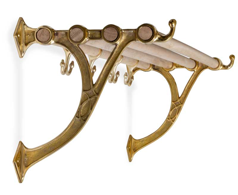 Hatthylla - Sekelskifte mässing & ek, 80 cm