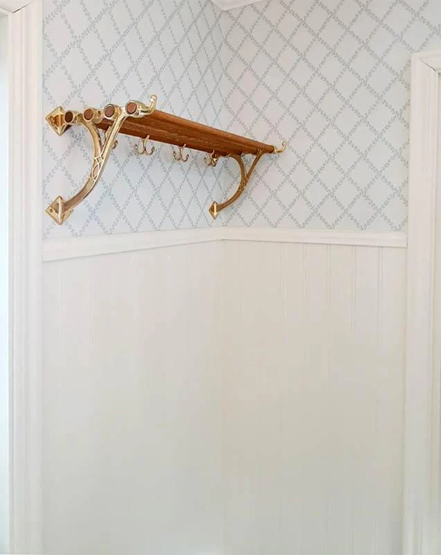 Hatthylla - Sekelskifte mässing & ek, 80 cm - Image 6