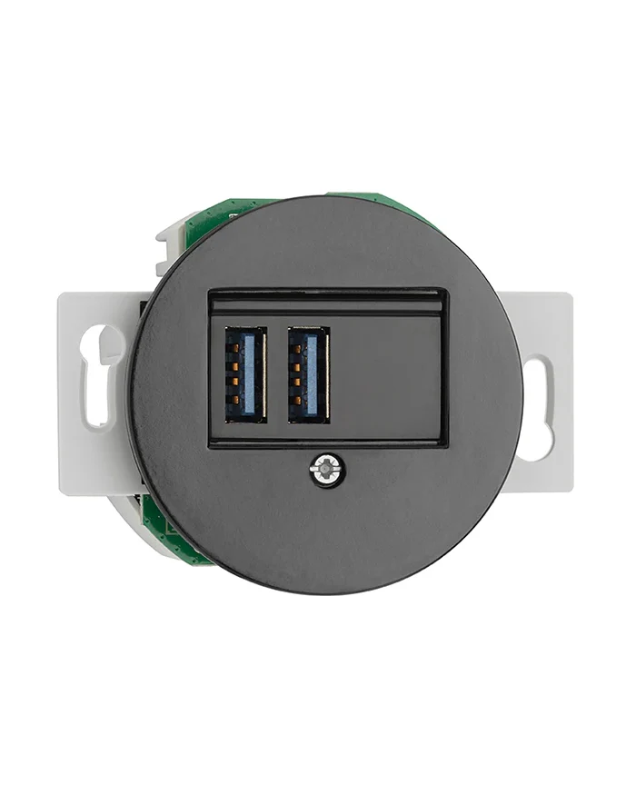 Insats USB-uttag - svart porslin