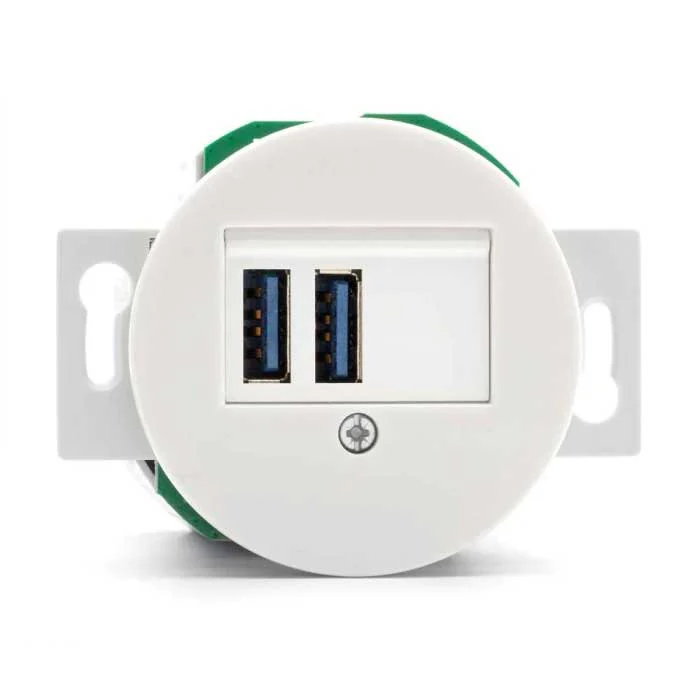 Insats USB-uttag - Vitt porslin