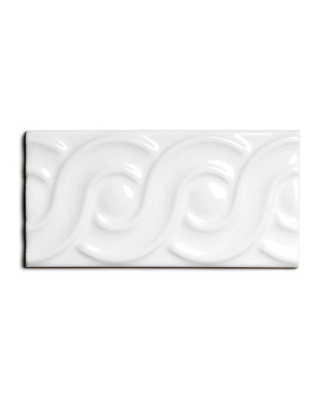 Kakel Victoria - Dekorlist bÄrd öglor 7,5 x 15 cm vit, blank