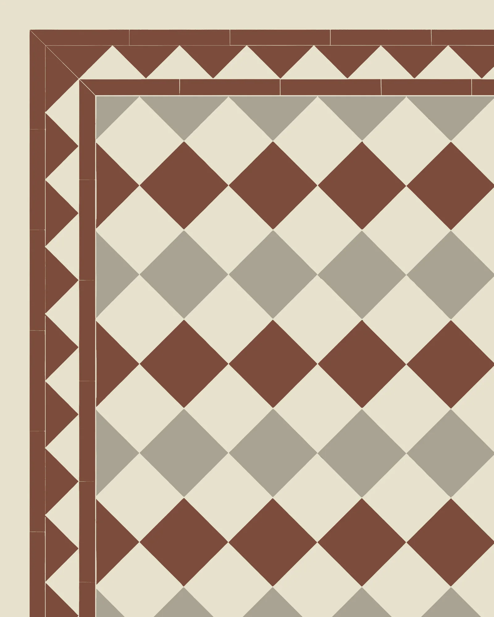 Klinker - Birmingham 15 x 15 cm gulvit/röd/ljusgrÄ