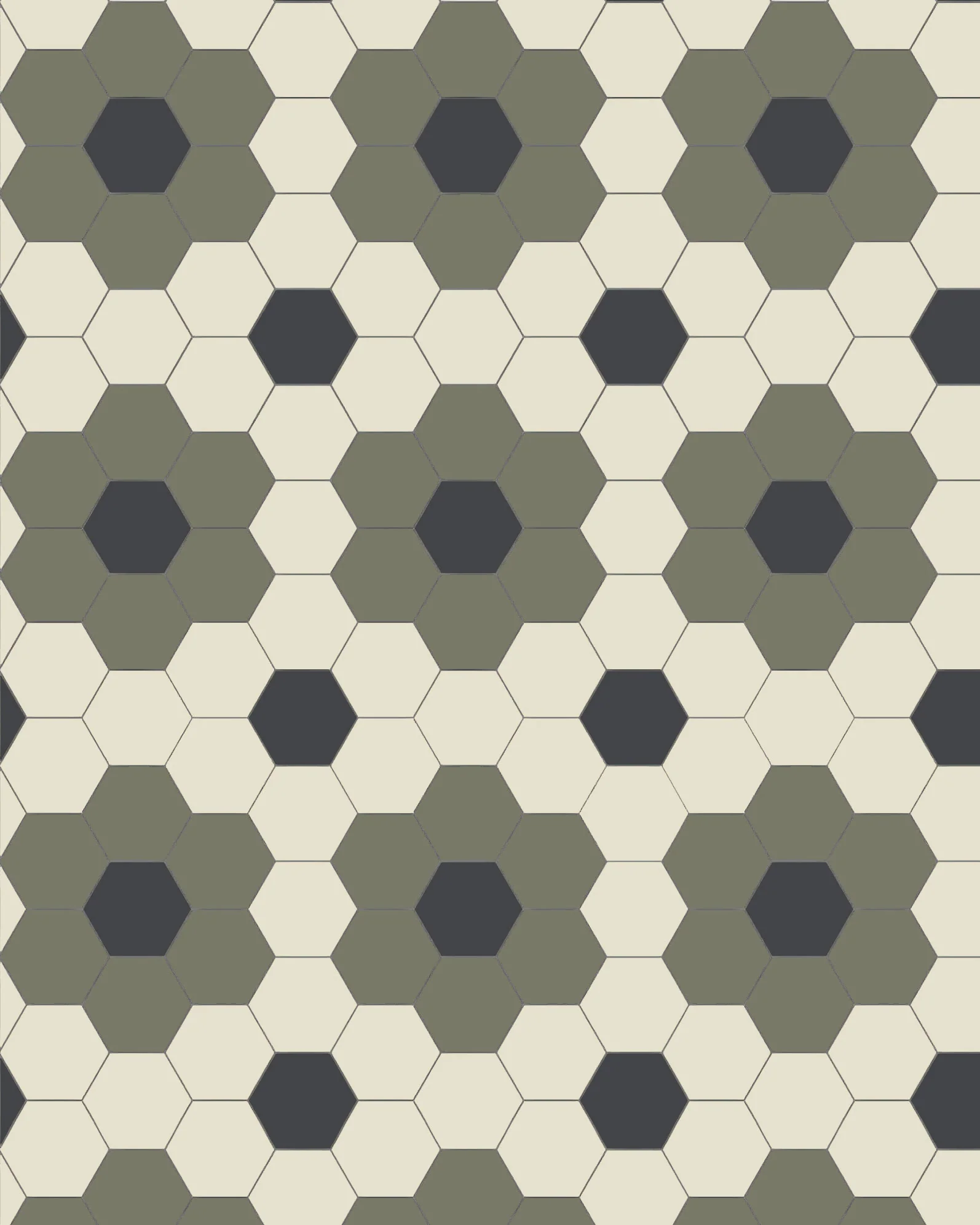 Klinker - Darlington Hexagon 10x10 cm Australian green/gulvit/svart