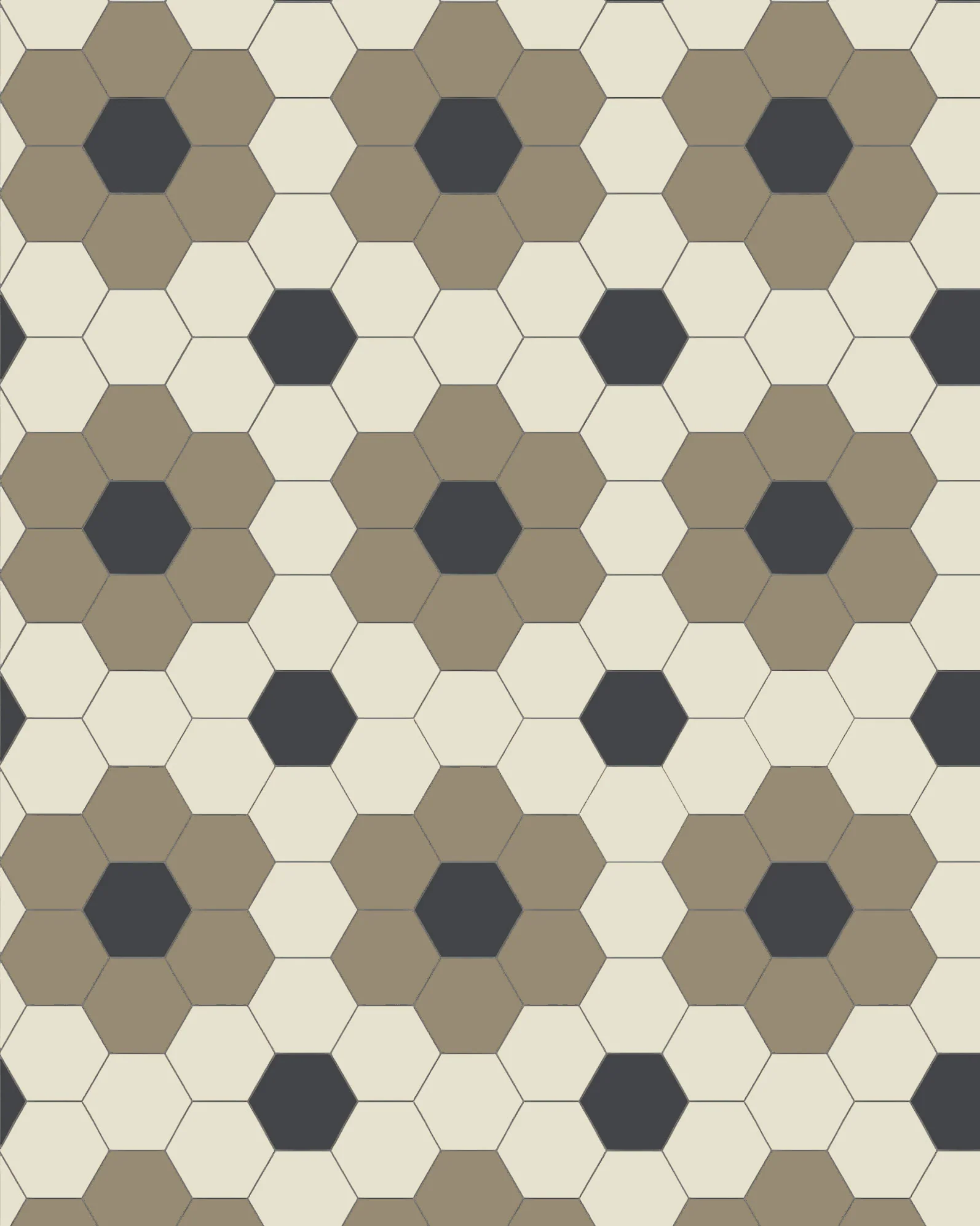 Klinker - Darlington Hexagon 10x10 cm mullvadsgrå/gulvit/svart
