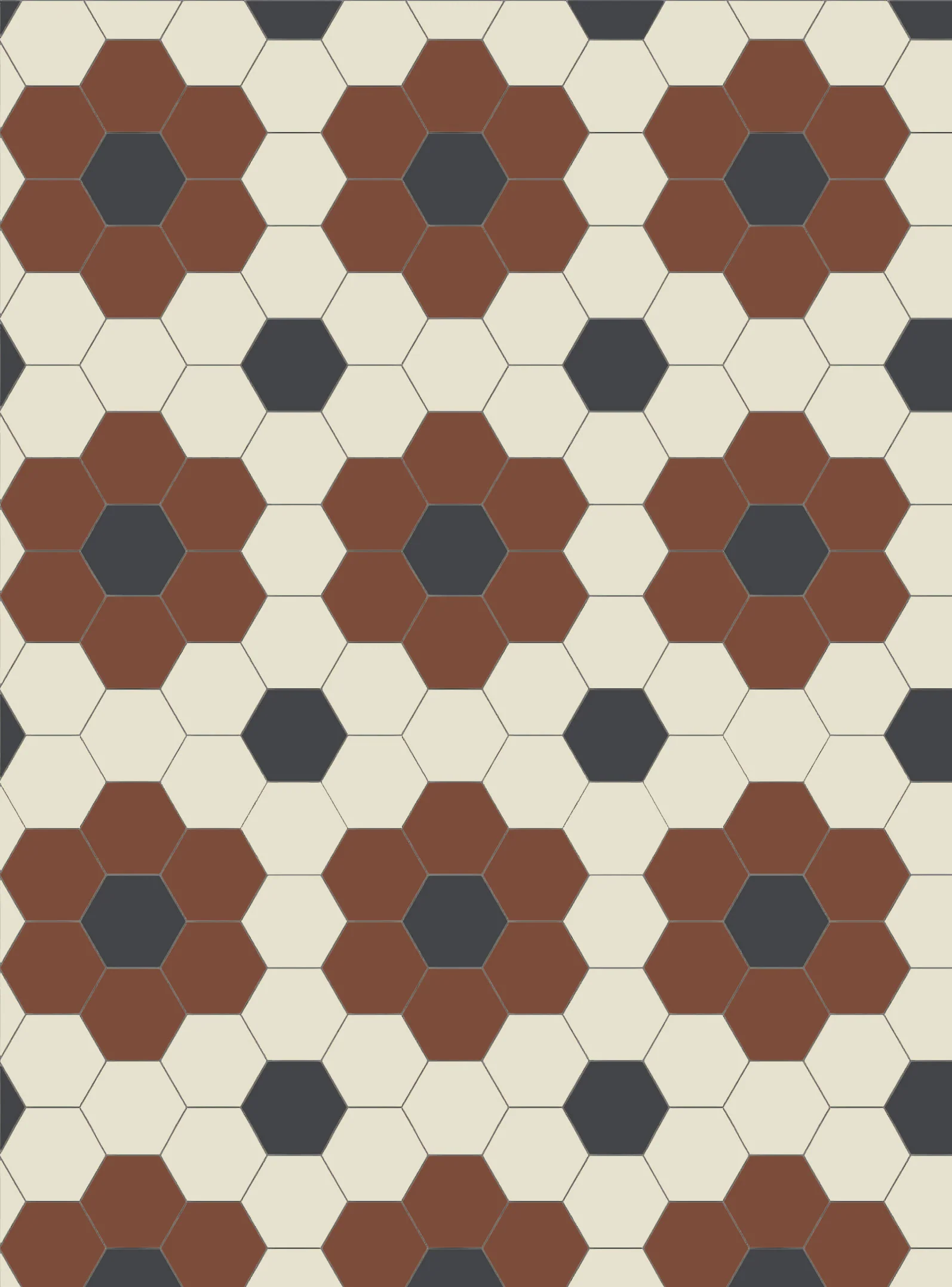 Klinker - Darlington Hexagon 10x10 cm röd/gulvit/svart