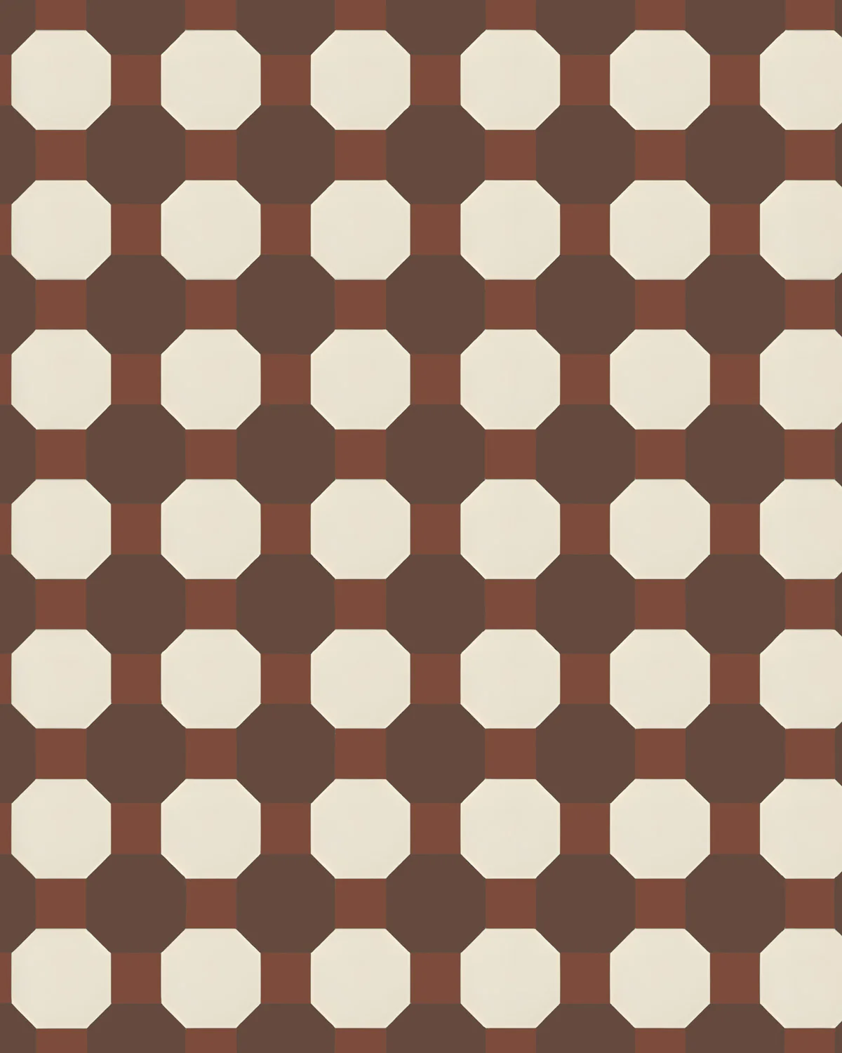 Klinker - Cotswolds Oktagon 10x10 cm chokladbrun/gulvit/röd