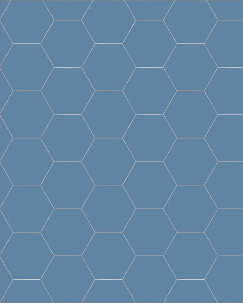 Klinker - Hexagon 10 x 10 cm blå