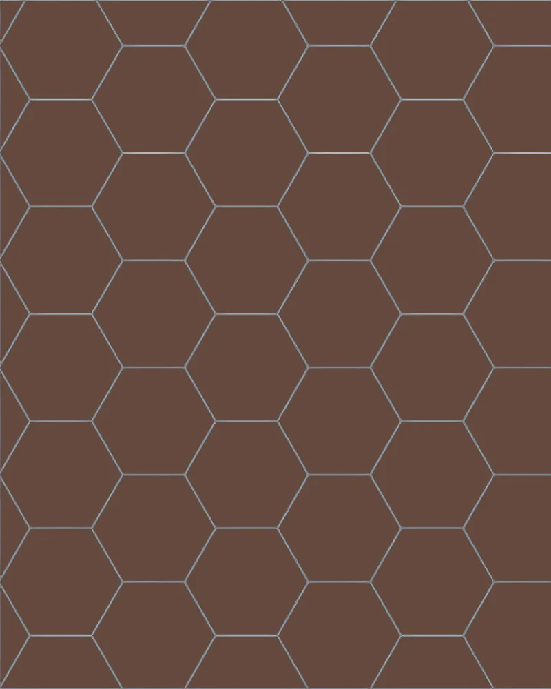 Klinker - Hexagon 10 x 10 cm chokladbrun