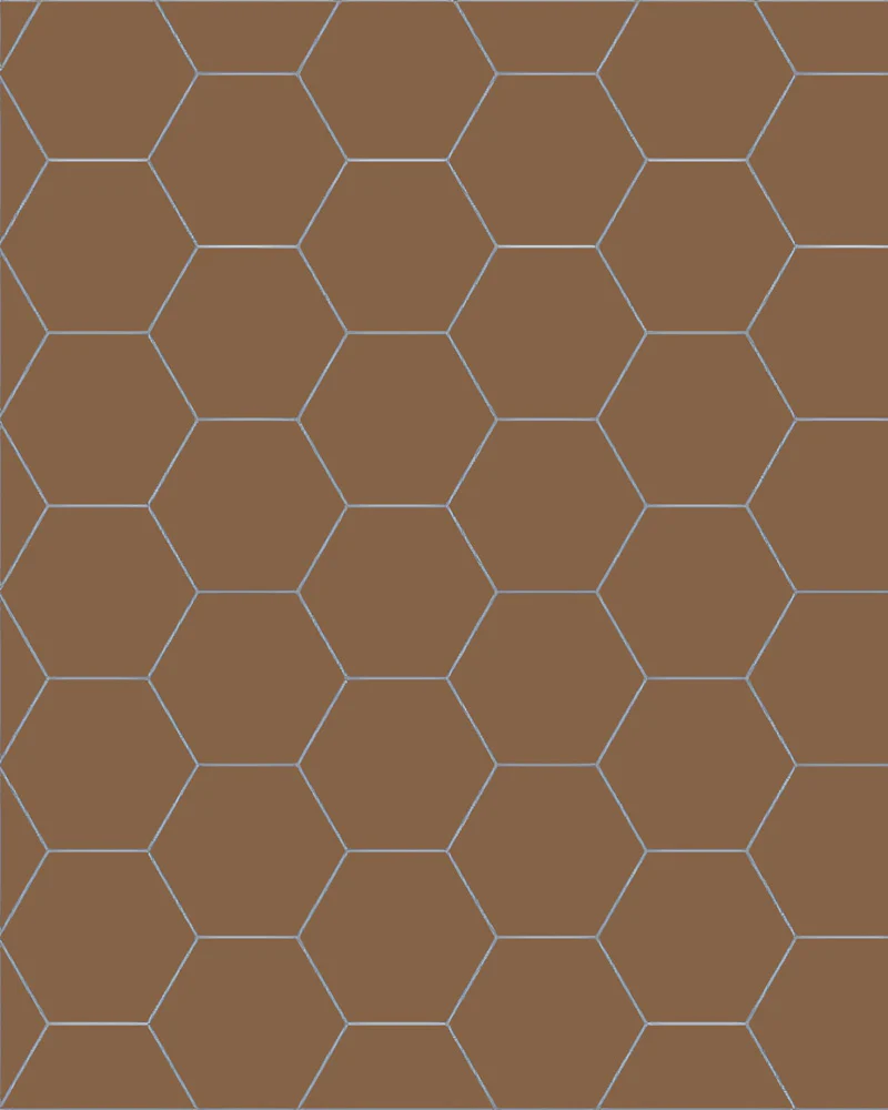 Klinker - Hexagon 10 x 10 cm havana